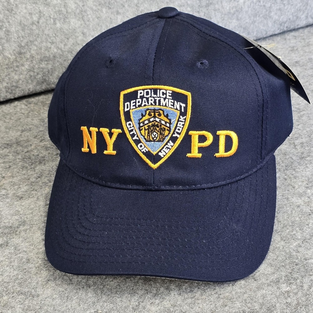 NYPD Hat Cap Strap Back Mens One Size Blue Twill Baseball Police NYC Patch Logo